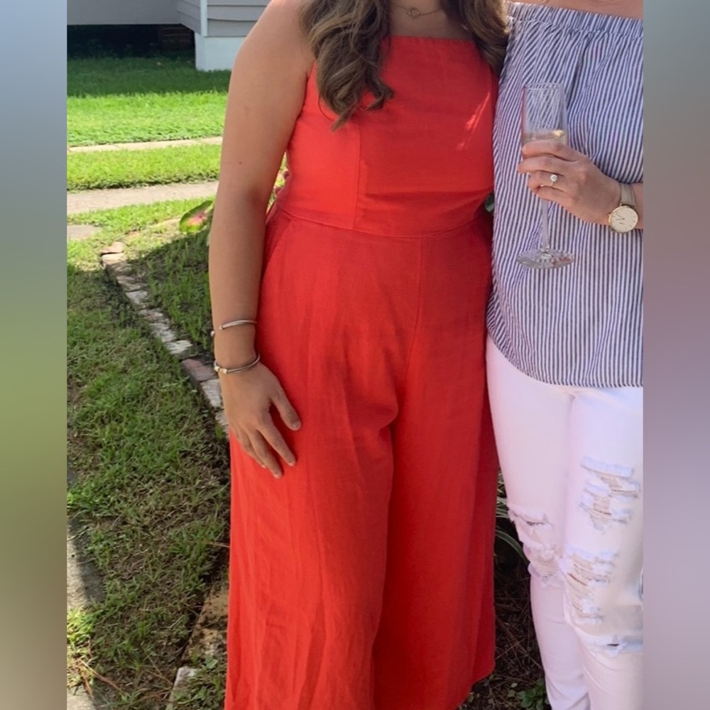 Red Sleeveless Jumpsuit